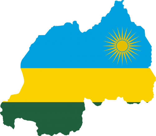 rwanda flag map