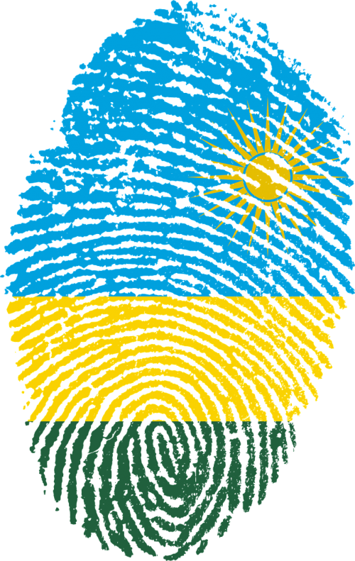 rwanda flag fingerprint