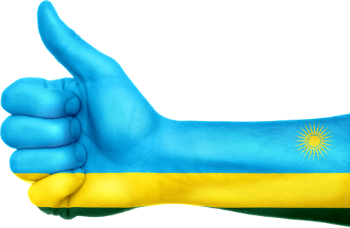 rwanda flag hand