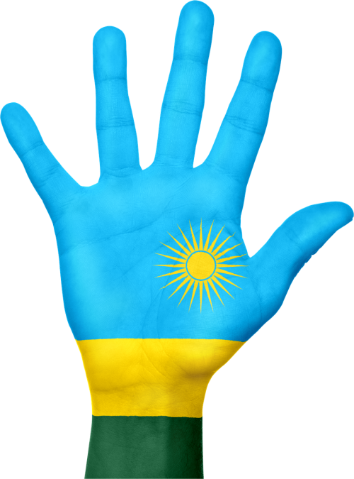 rwanda flag hand