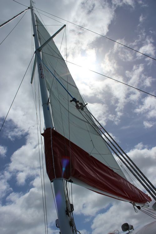 sail sailing boat clouds