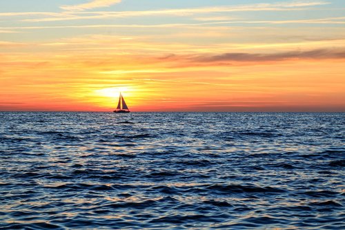 sail  sunset  sea