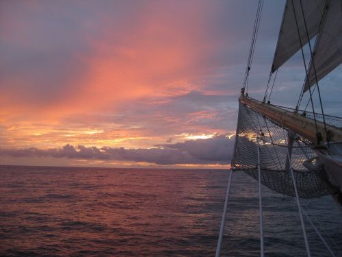 sail sunset sea