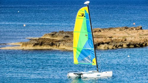 sail boat sea beach