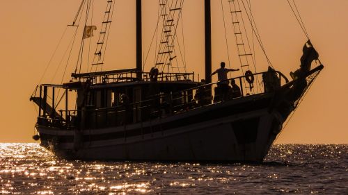 sail boat sunset sea