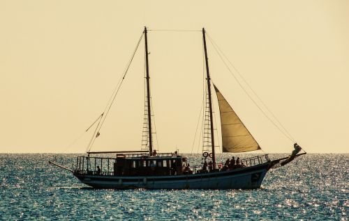 sail boat sunset sea