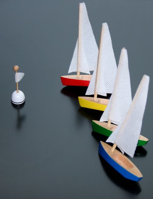sailboat racing colorful