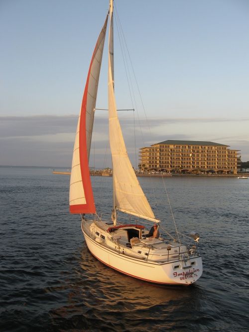 sailboat sunset boat