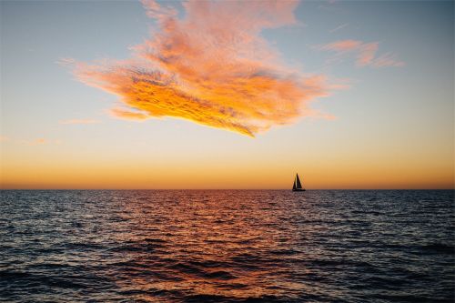 sailboat sunset dusk