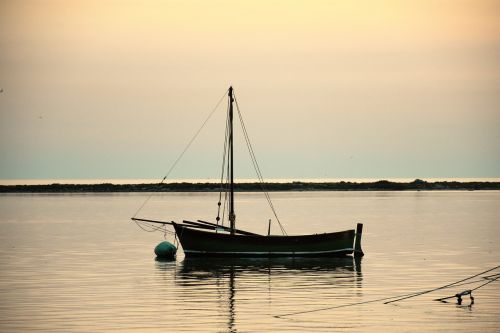 sailboat sunset evening sun