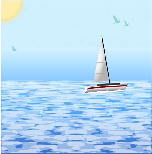 sailboat ocean sun