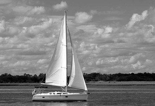 sailboat  river  sailing