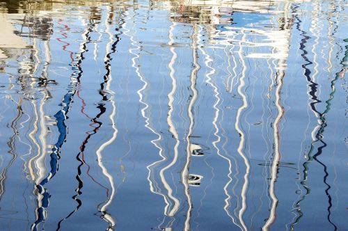 sailboats boat reflection