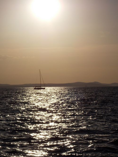 sailing sunset sea