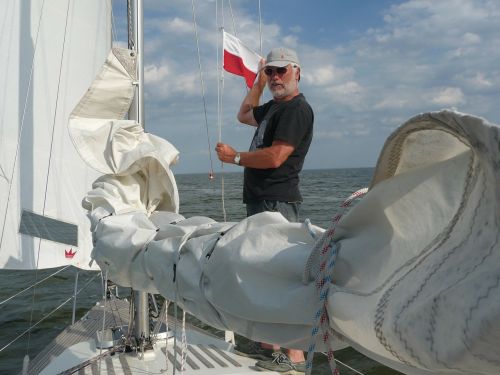 sailing boat sail polish flag