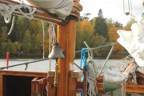 sailing boat  ships bell  wooden boat