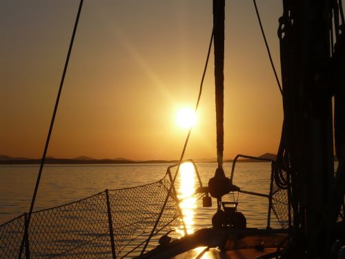 sailing boat sunset marina