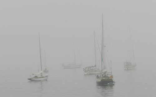 sailing boats boats fog