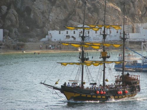 sailing ship beach shore