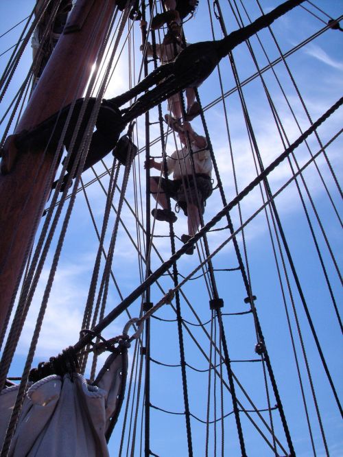 sailor sailing ship rigging
