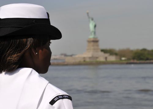 sailor woman gazing