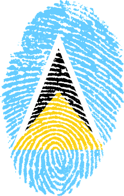 saint lucia flag fingerprint
