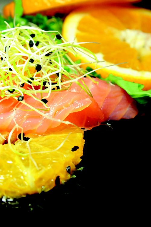 salad orange salmon