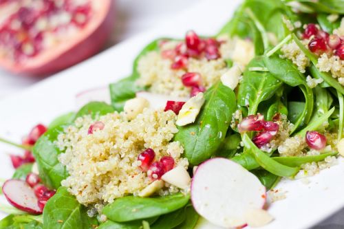 salad spinach pomegranate