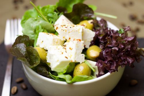 salad leaf lettuce olives