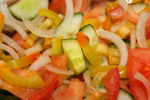 salad vegetables chopped vegetables