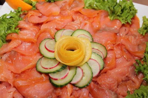 salmon salad cold buffet
