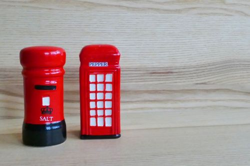 salt and pepper post box telephone box