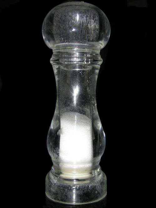 salt shaker black glass