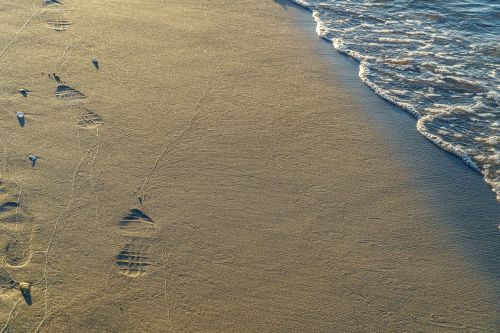 sand beach footprints