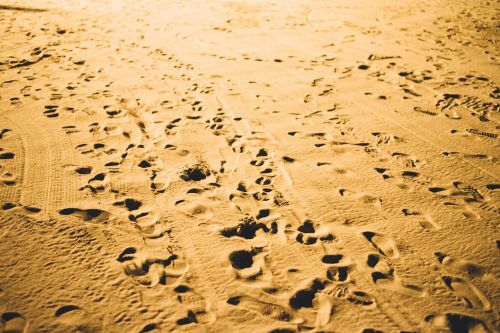 sand beach footsteps