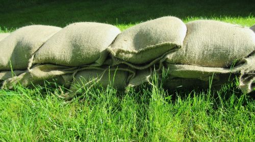 sand bags grass nature