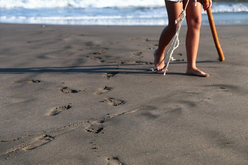 sandy  sand  footprints