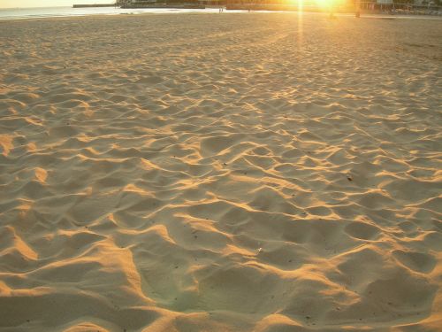 sandy beach sunset dusk