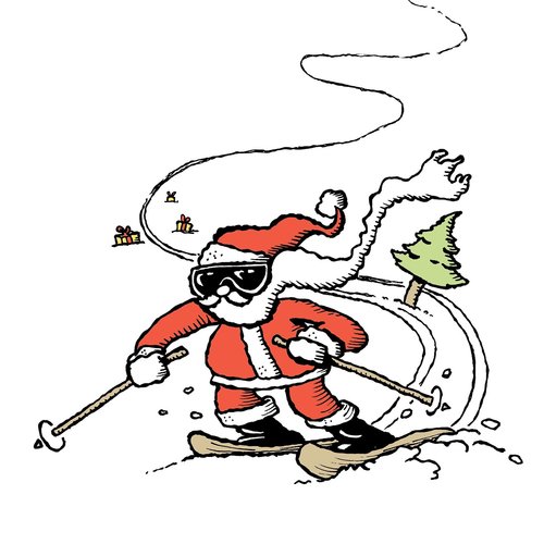 santa claus  skiing  seasonal