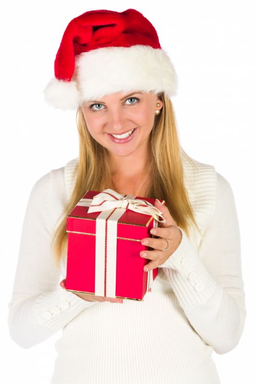 Santa Girl With A Christmas Gift