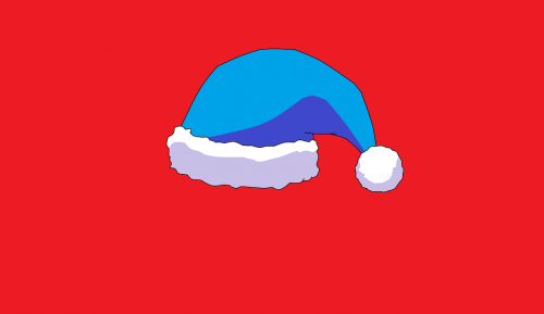santa claus hat blue christmas