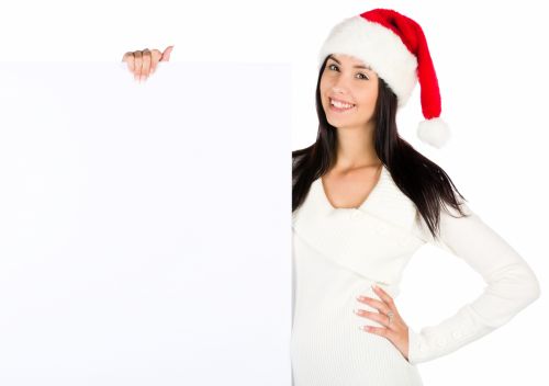Santa With A Blank Board