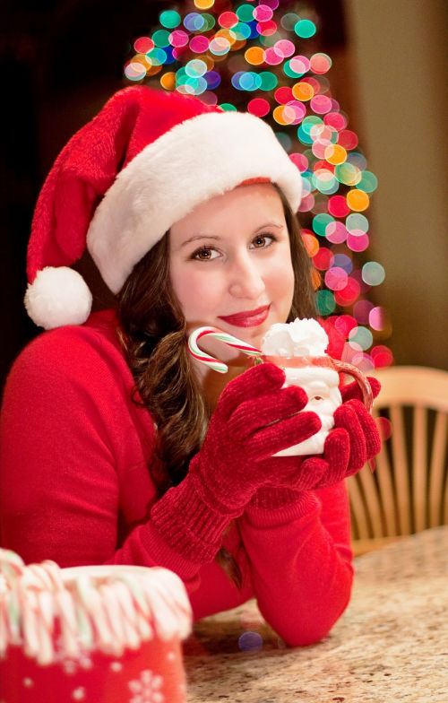 santa woman christmas hot chocolate