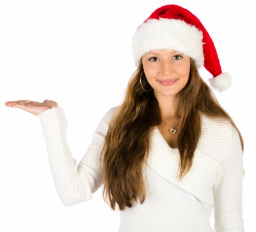 Santa Woman Pointing