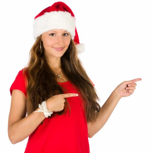 Santa Woman Pointing