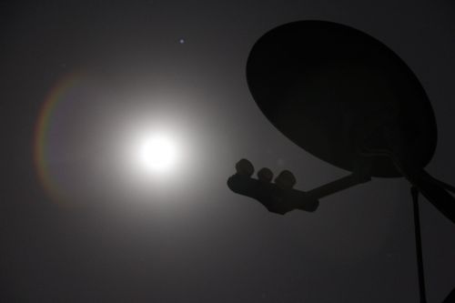 satellite dish night
