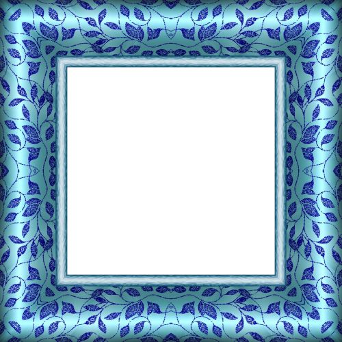 Satin Pattern Picture Frame Blue