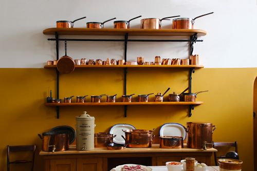 saucepans copper kitchen