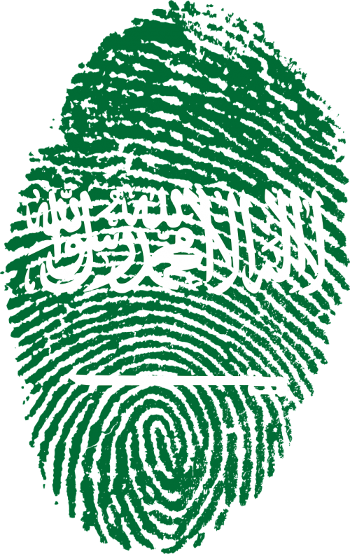 saudi arabia flag fingerprint