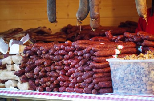 sausage meat stand